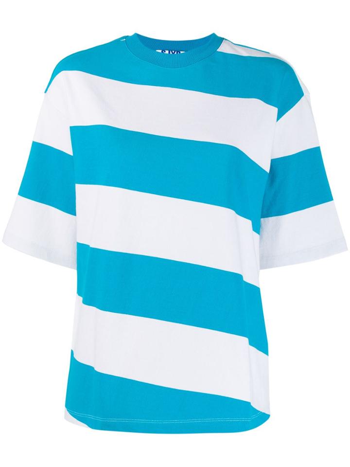 Sjyp Striped Oversized T-shirt - Blue