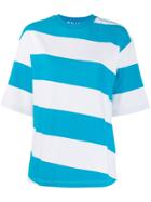 Sjyp Striped Oversized T-shirt - Blue