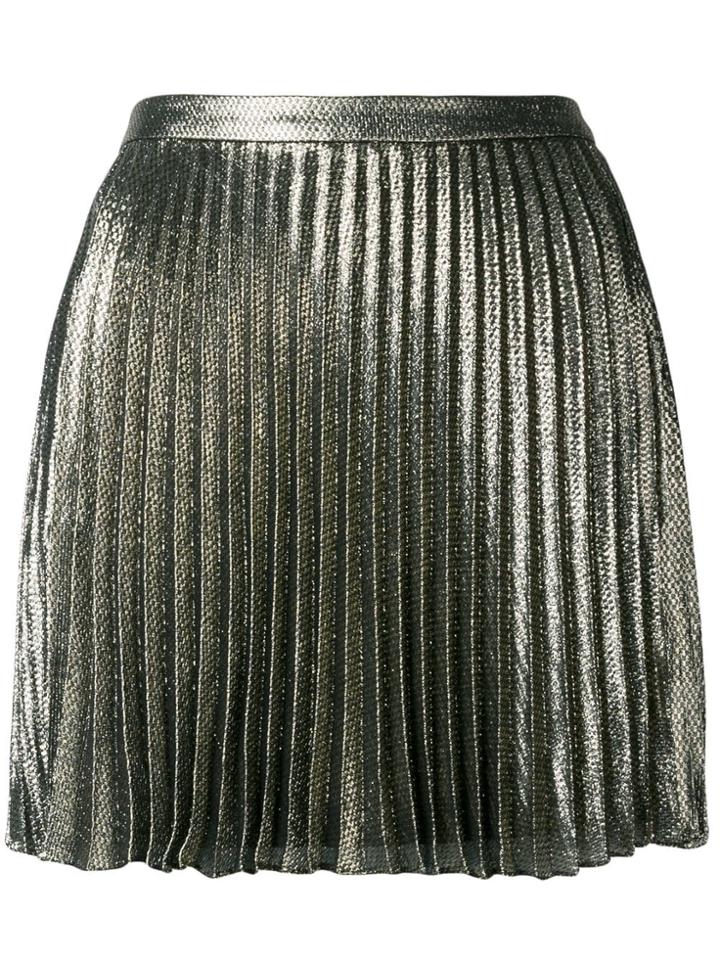 Saint Laurent Short Pleated Skirt - Metallic
