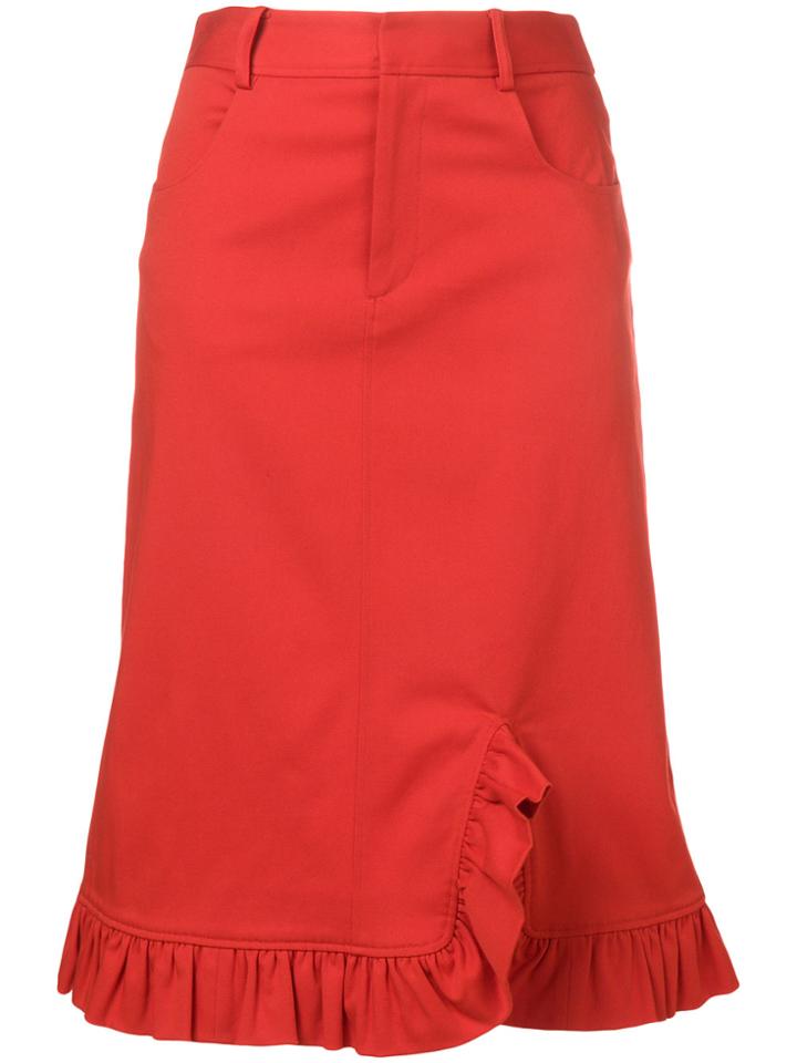 Preen Line Marina Frill Trim Skirt - Red