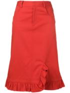Preen Line Marina Frill Trim Skirt - Red