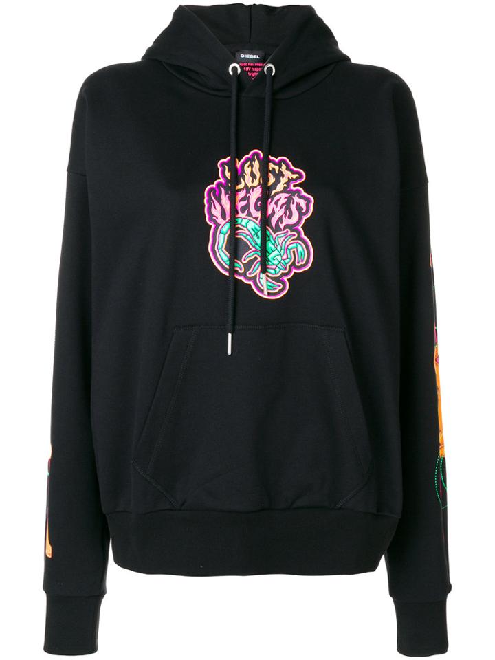 Diesel F-alby-fl Hoodie - Black