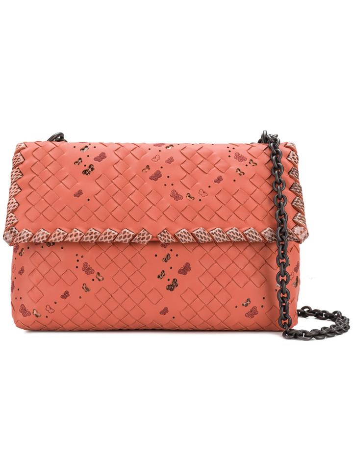 Bottega Veneta Butterfly Intrecciato Messenger Bag - Pink & Purple