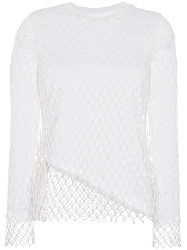 Marques'almeida White Net Loose Fit Crew Neck Top