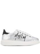 Msgm Logo Sneakers - Silver
