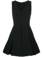 Alice+olivia V-neck Pleated Dress - Black