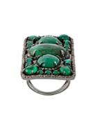 Loree Rodkin Rectangular Diamond And Emerald Ring