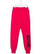 Moschino Kids Logo Track Pants - Pink & Purple