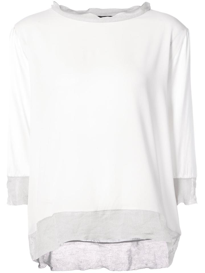 Fabiana Filippi Knitted Trim Blouse - White