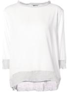 Fabiana Filippi Knitted Trim Blouse - White