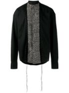 Haider Ackermann Sequinned Panel Shirt, Men's, Size: Xs, Black, Cotton/polyester/virgin Wool/nylon