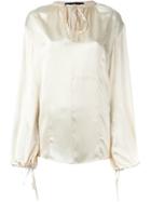 Haider Ackermann Drawstring Neck Blouse, Women's, Size: 36, Nude/neutrals, Silk