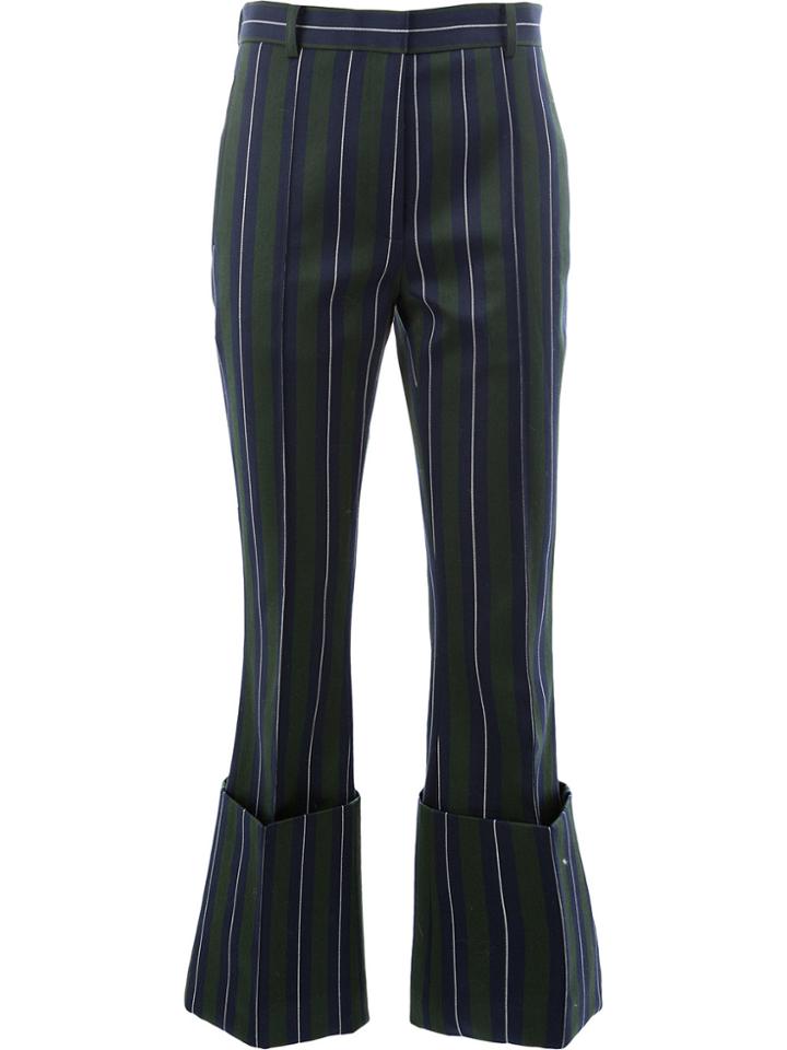 Rokh Multi-stripe Cropped Trousers - Green