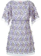 Giamba Embroidered Sheer Floral Dress