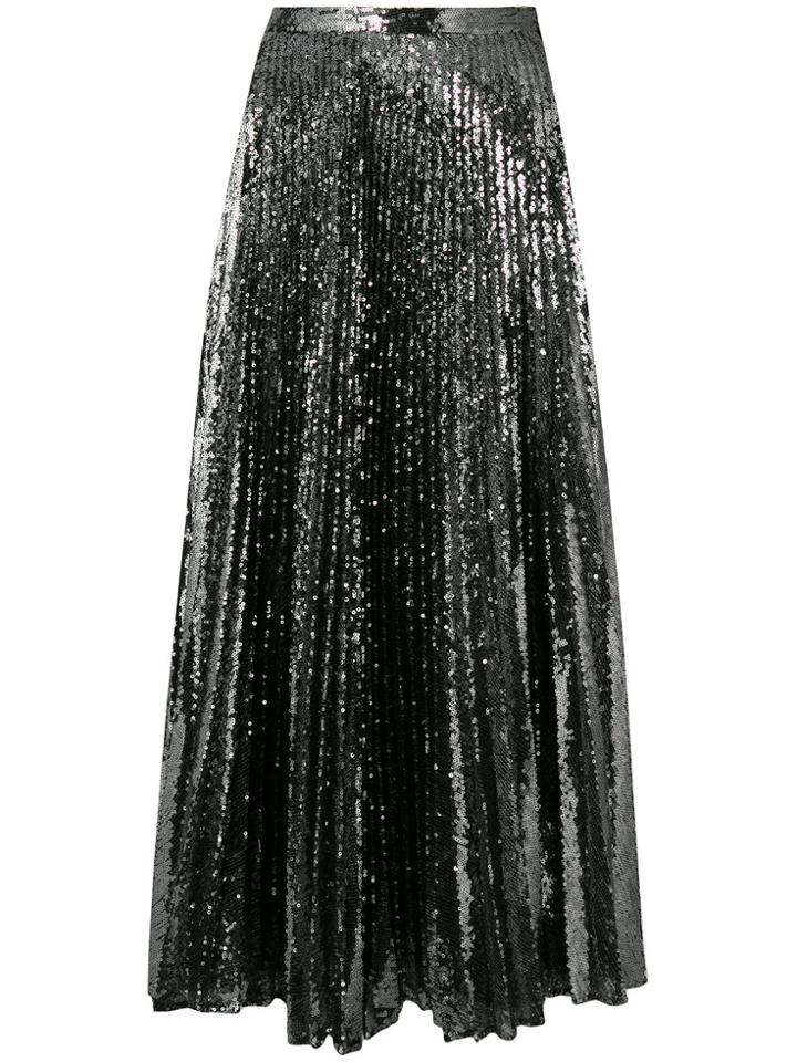 Marco De Vincenzo Pleated Sequinned Skirt - Grey