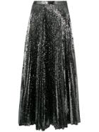 Marco De Vincenzo Pleated Sequinned Skirt - Grey