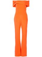 Christian Siriano - Off-the-shoulder Jumpsuit - Women - Silk Crepe - 6, Yellow/orange, Silk Crepe