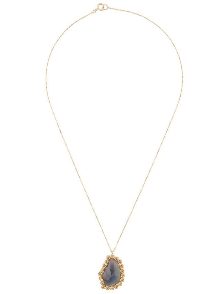 Kristin Hanson Sapphire Slice And Diamond Pendant Necklace