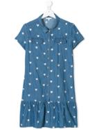 Little Marc Jacobs Heart Embroidered Denim Dress - Blue