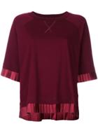 Mm6 Maison Margiela Pleated Trim T-shirt - Red