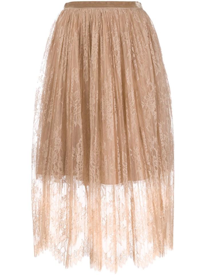 Vivetta Layered Lace Skirt - Neutrals