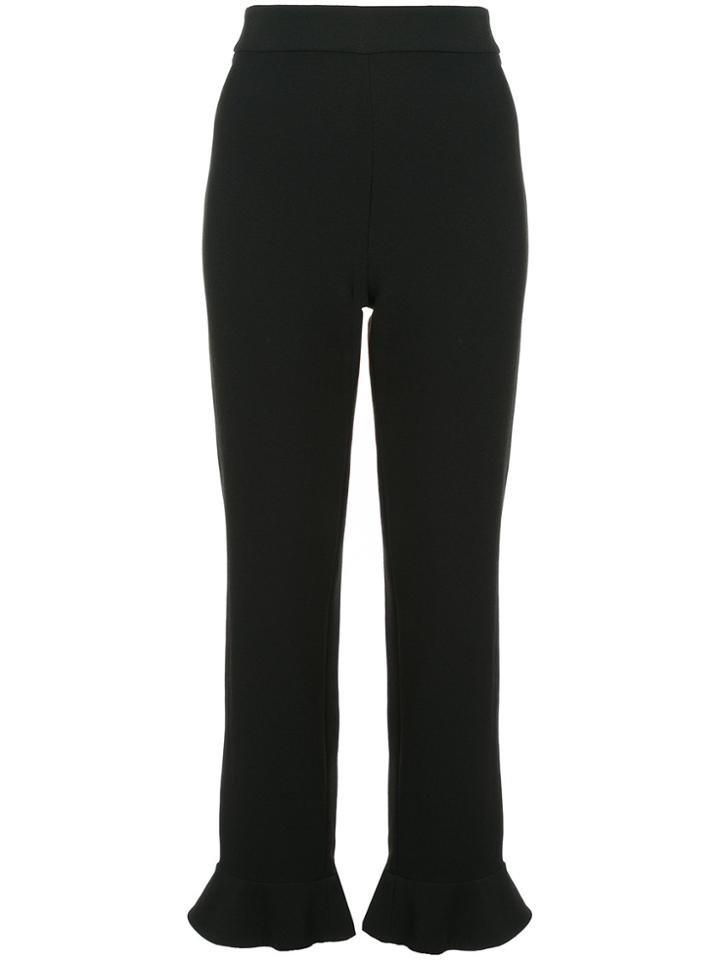 Josie Natori Narrow Ruffle Trousers - Black