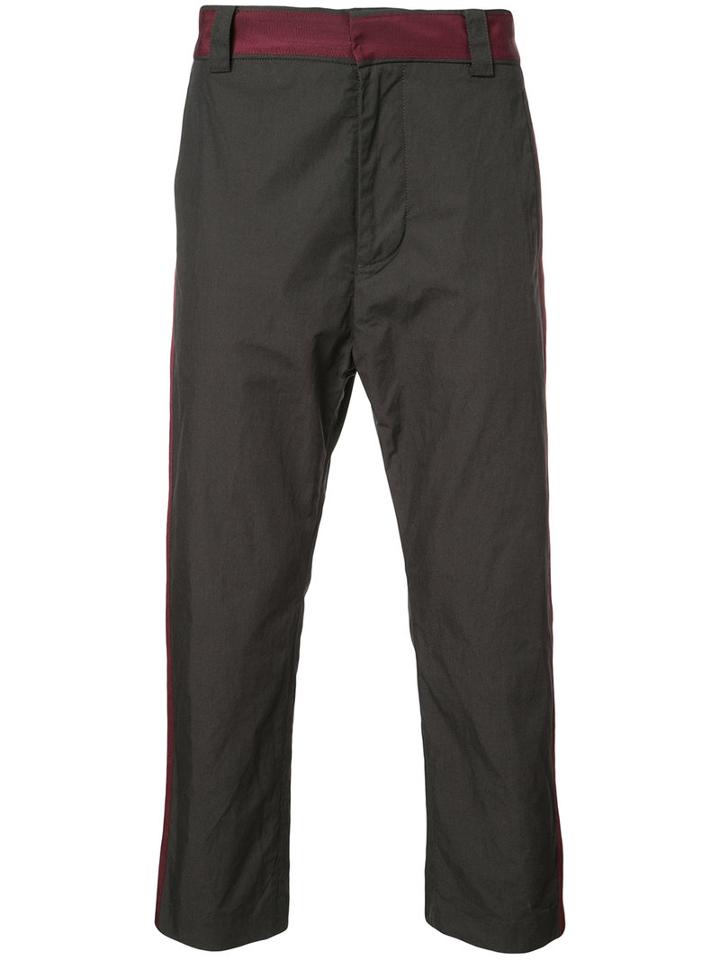 Robert Geller Contrast Chinos, Men's, Size: 46, Grey, Cotton/nylon