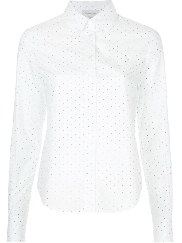 Ck Calvin Klein Dot Print Shirt - White