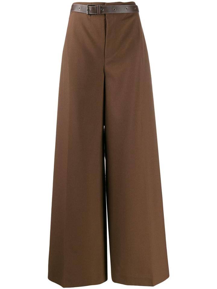 Marni Belted Wide-leg Trousers - Brown