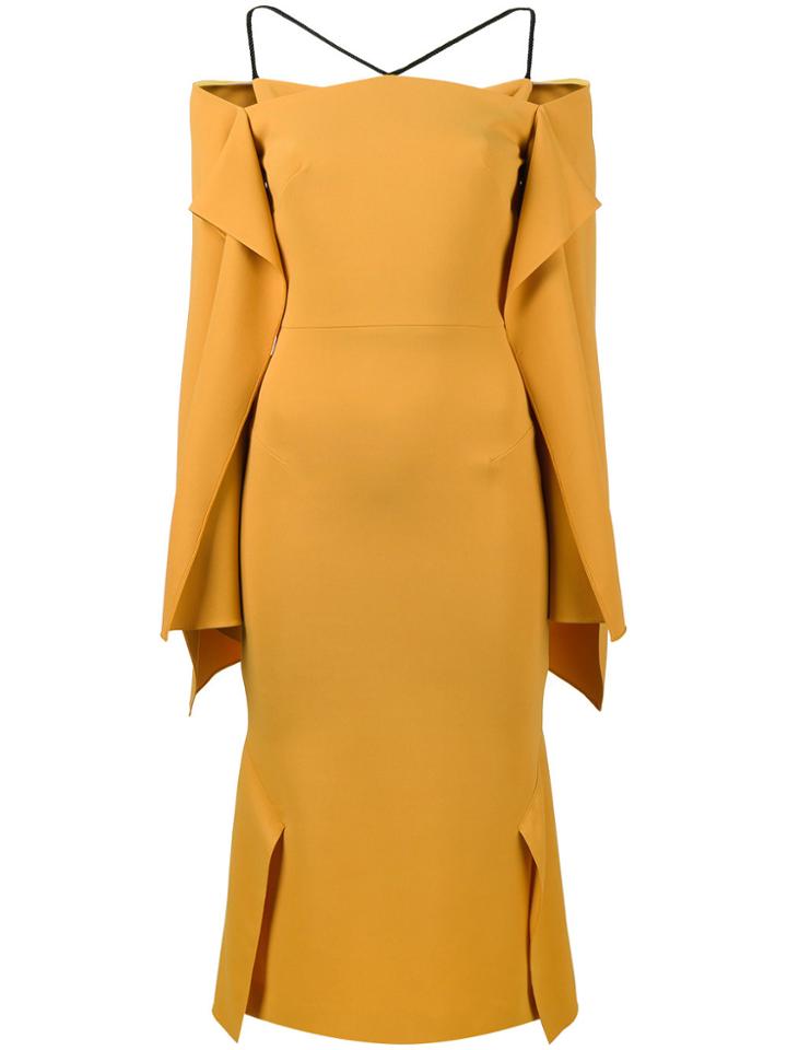 Roland Mouret Andover Off Shoulder Draped Dress - Unavailable