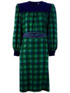 Givenchy Vintage Check Print Dress - Green