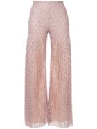 Huishan Zhang Pearl Embellished Lace Trousers - Neutrals