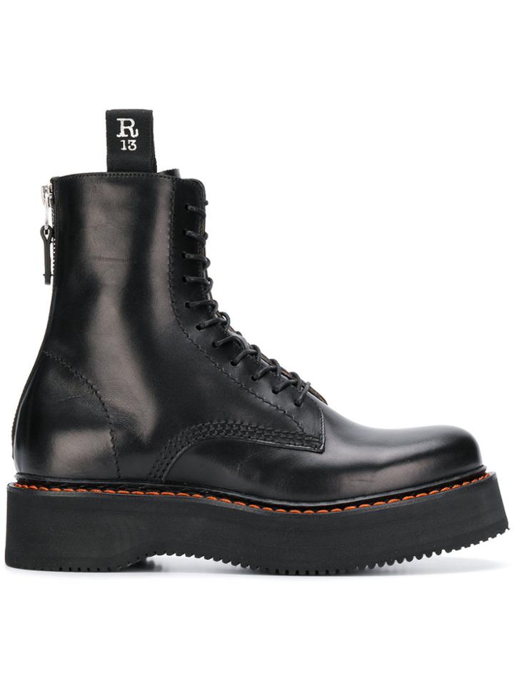 R13 Chunky Sole Boots - Black