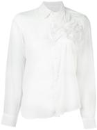 Comme Des Garçons Vintage Flower Appliqué Blouse - White