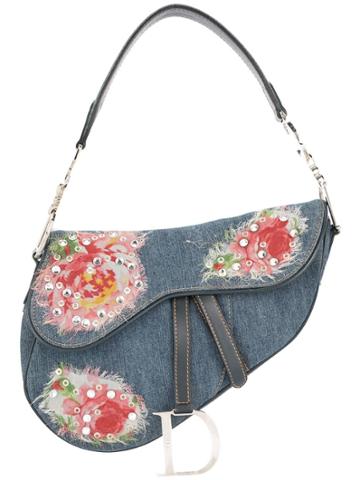 Christian Dior Vintage Christian Dior Patched Saddle Hand Bag - Blue