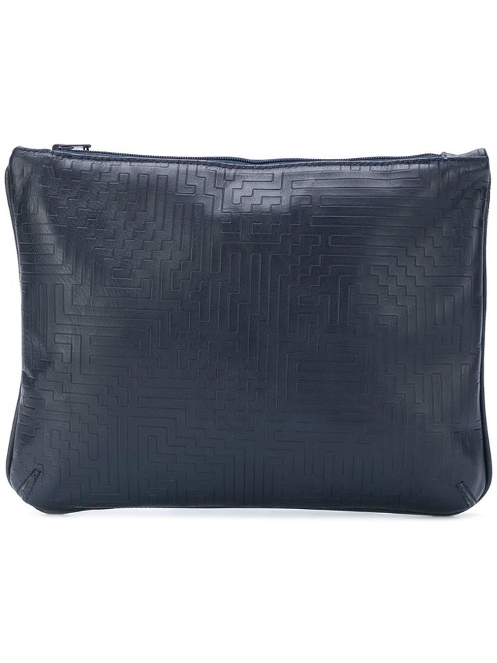 Missoni Vintage Geometrically Embossed Clutch - Blue