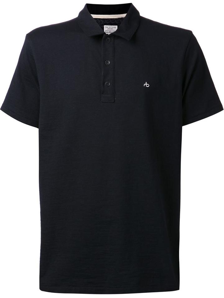 Rag & Bone Basic Polo Shirt, Men's, Size: Small, Blue, Cotton/polyester