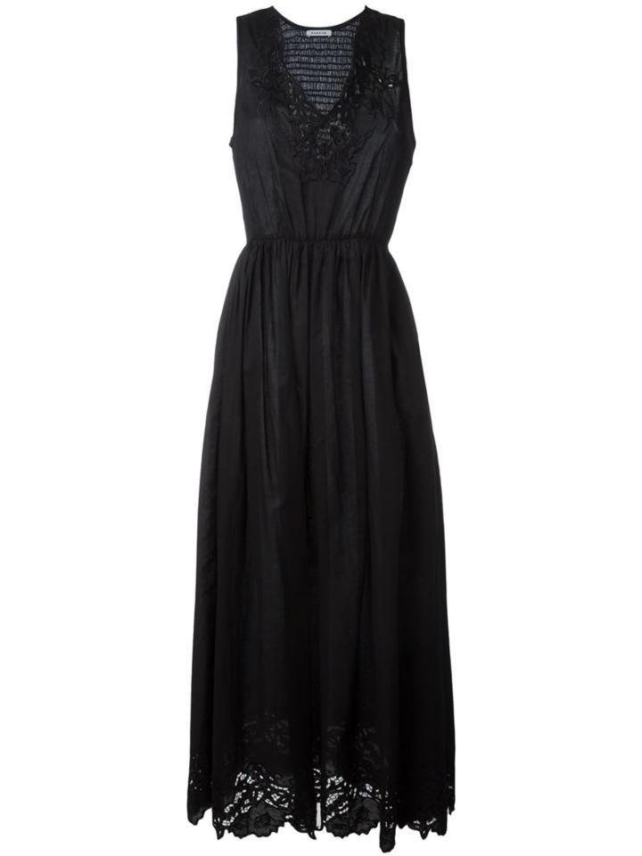 P.a.r.o.s.h. Long Embroidered Dress, Women's, Black, Cotton/polyester