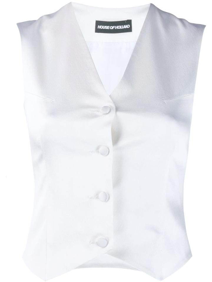 House Of Holland Classic Fitted Waistcoat - White
