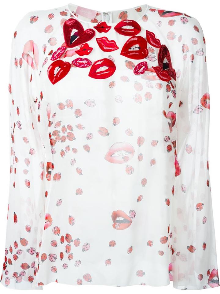 Giamba Mouth Patch Longsleeved Blouse