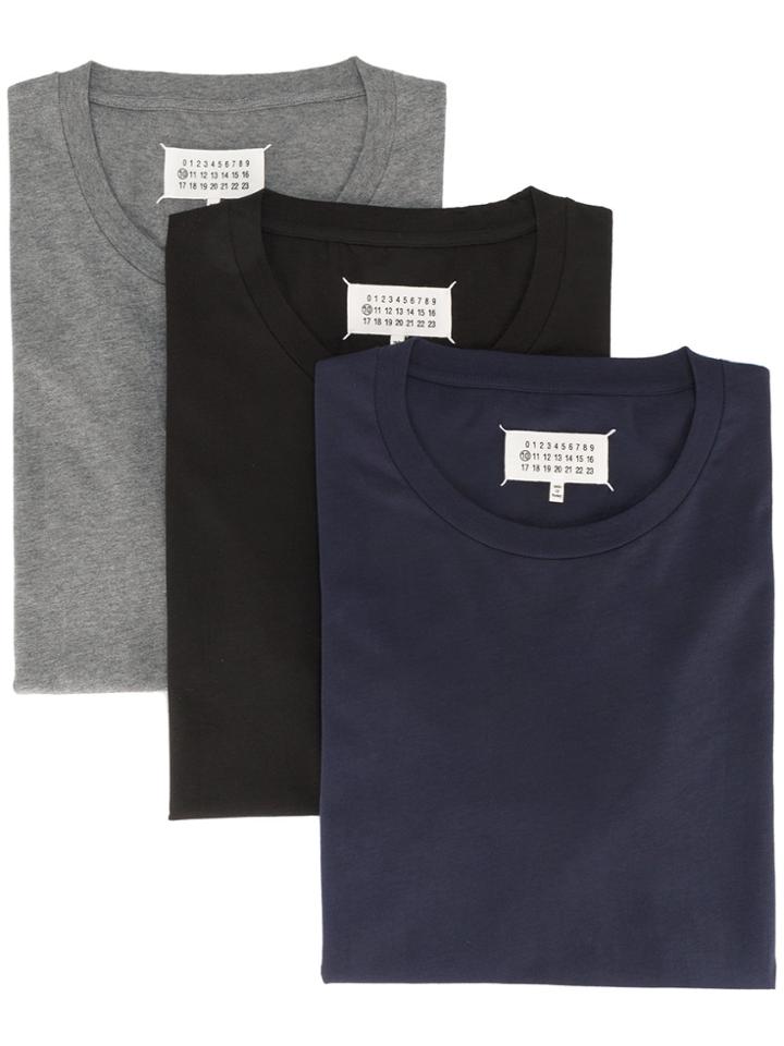 Maison Margiela Classic Plain T Shirt 3 Pack - Blue