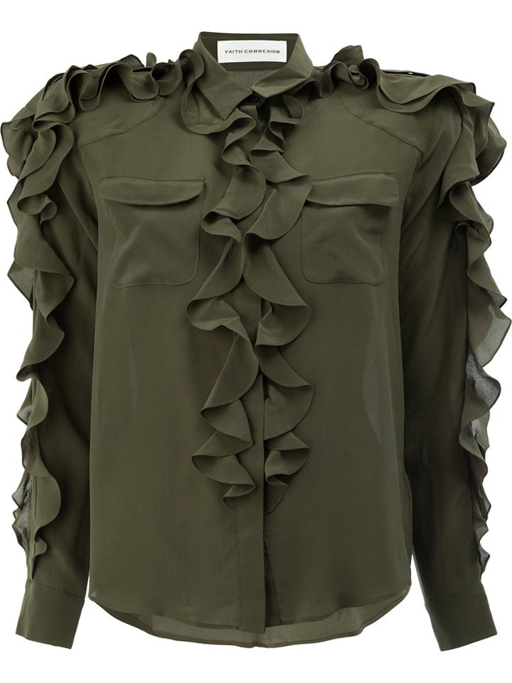 Faith Connexion Frilled Blouse - Green