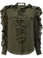 Faith Connexion Frilled Blouse - Green