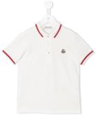 Moncler Kids Classic Polo Shirt, Toddler Boy's, Size: 5 Yrs, White