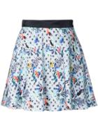 Loveless Bird Print Skirt, Women's, Size: 34, Blue, Cotton/polyurethane