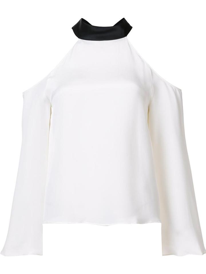 Ramy Brook Cold-shoulder Blouse, Women's, Size: Small, White, Silk