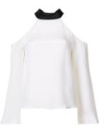 Ramy Brook Cold-shoulder Blouse, Women's, Size: Small, White, Silk