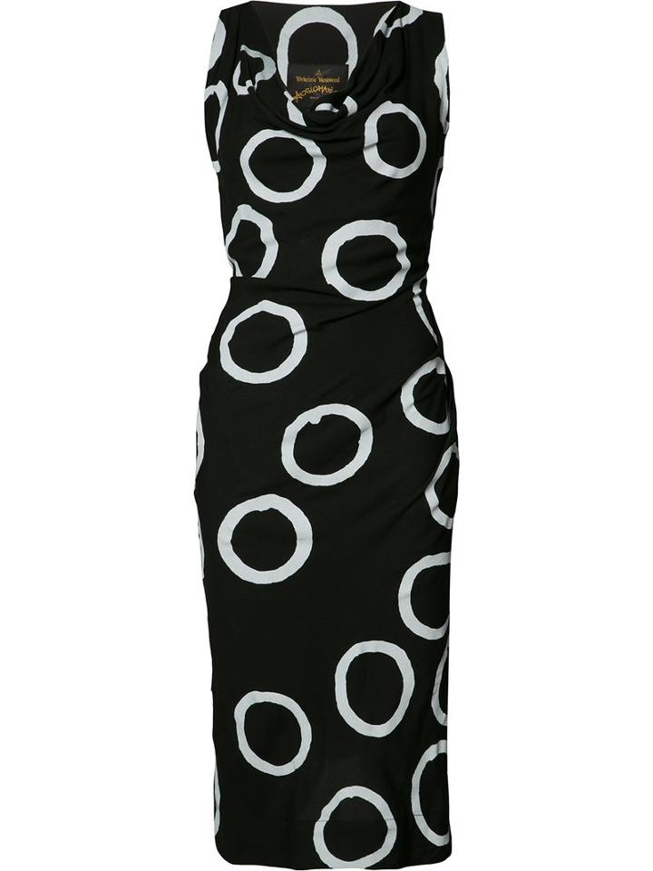 Vivienne Westwood Anglomania Draped Neck Fitted Dress, Women's, Size: 42, Black, Viscose
