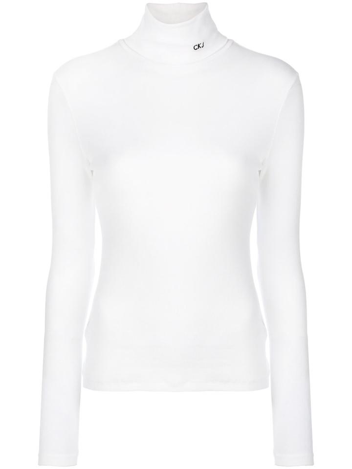 Calvin Klein Jeans Roll Neck Top - White
