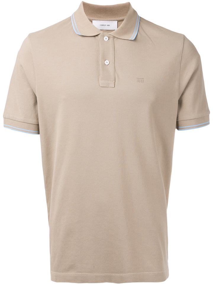 Cerruti 1881 - Short Sleeve Polo Shirt - Men - Cotton/spandex/elastane - Xxl, Nude/neutrals, Cotton/spandex/elastane